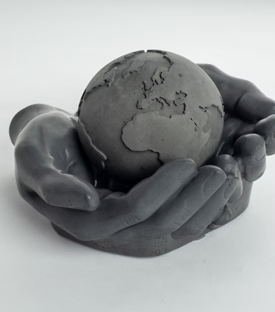 Hands holding earth